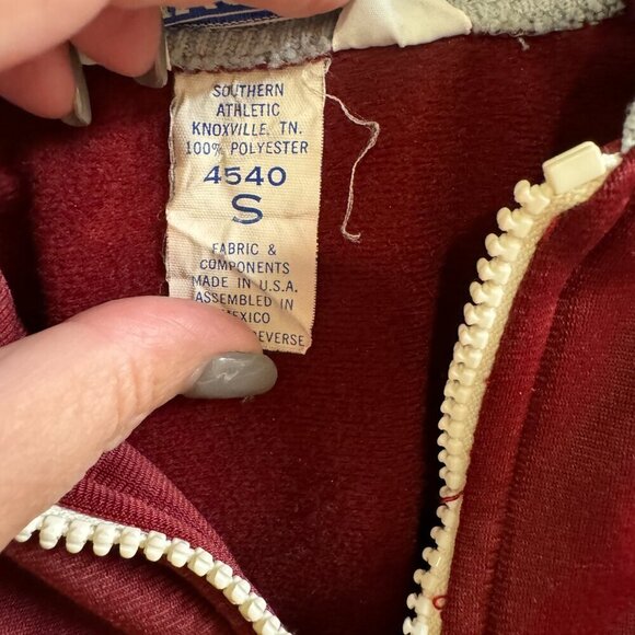 Vintage Bike by Southern Athletic Burgundy Satin ( Poly) Bomber Jacket, Size S - Picture 4 of 8